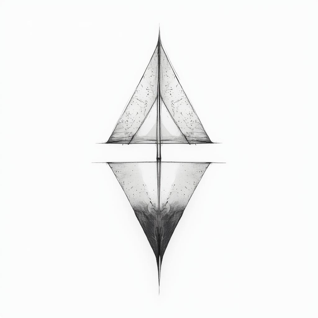 Leverage and I will move the world.in minimalist style tattoo, featuring simple shapes and fine lines, with minimal shading and details, tiny triangles, creating a sense of balance and harmony - Variation 4