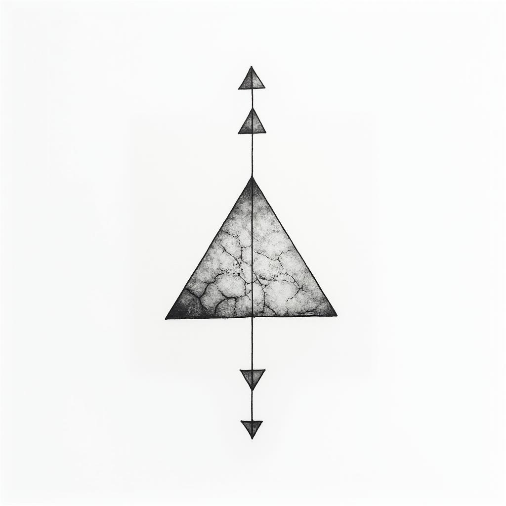 Leverage and I will move the world.in minimalist style tattoo, featuring simple shapes and fine lines, with minimal shading and details, tiny triangles, creating a sense of balance and harmony