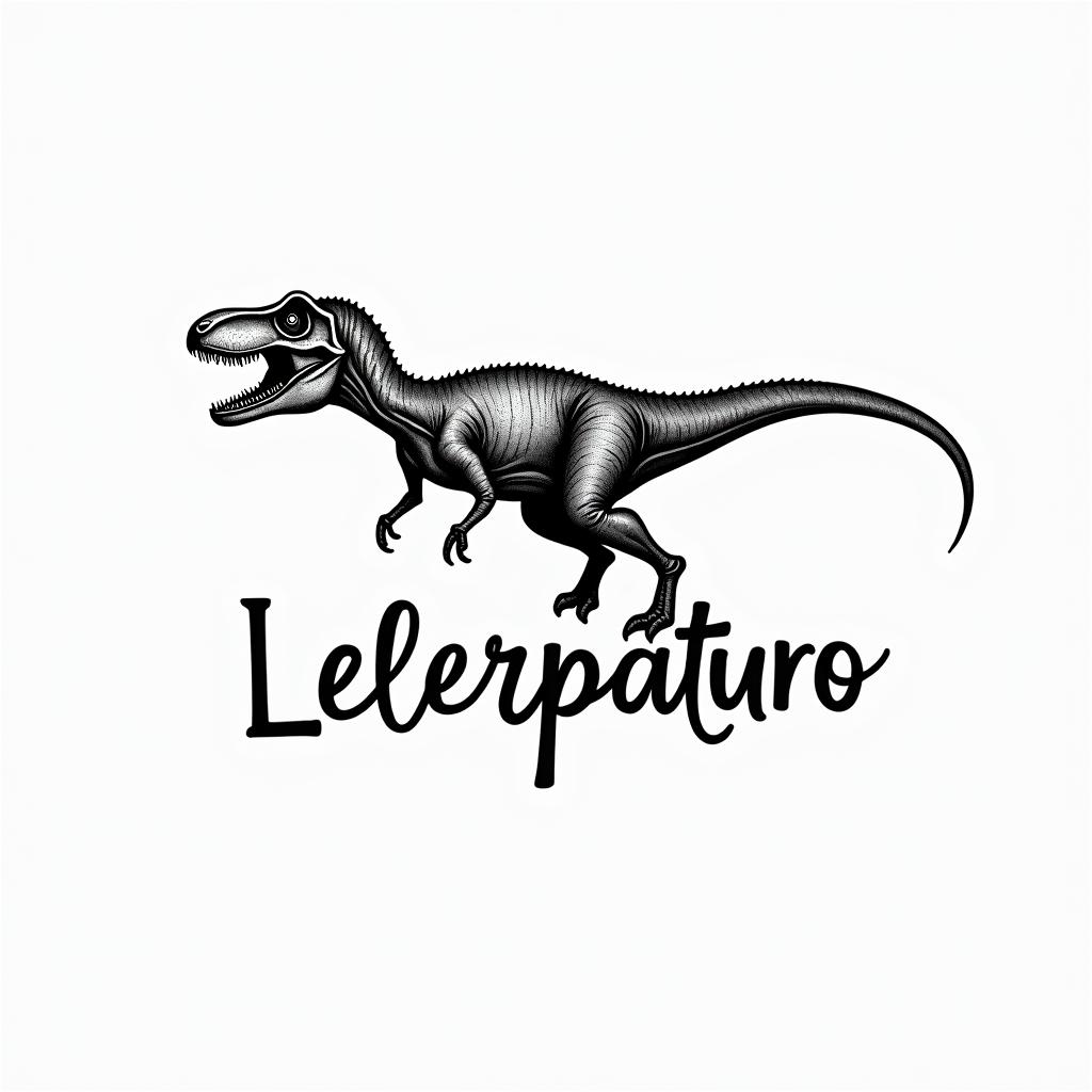 Velociraptorminimalist text-based tattoo, Monospace font ultra-realistic, perfectly placed, high-quality font design, photo-realistic shading, 8k, high quality, finely detailed typograph