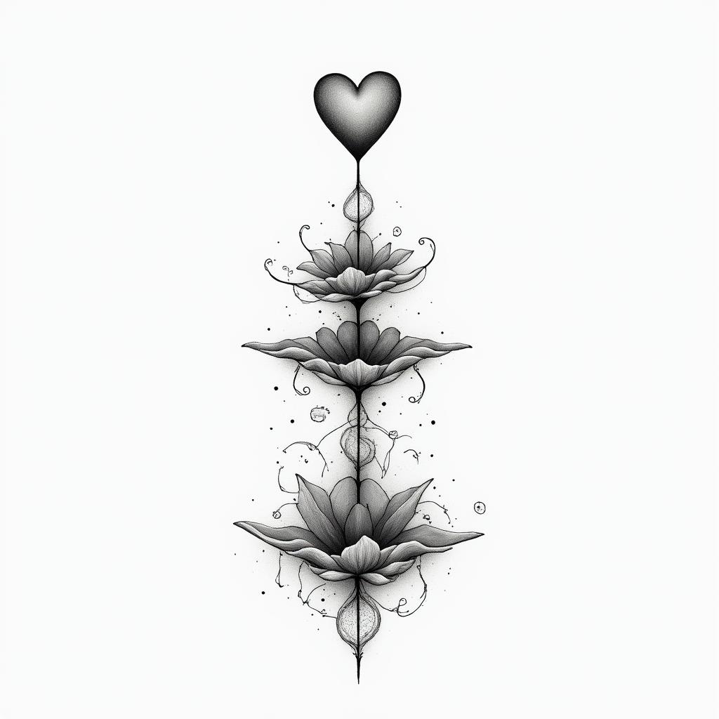 Balance, person, world, supportin Modest style tattoo, featuring soft, delicate line work with simple and meaningful symbols, gentle waves, a heart, evoking a sense of serenity and grace,
