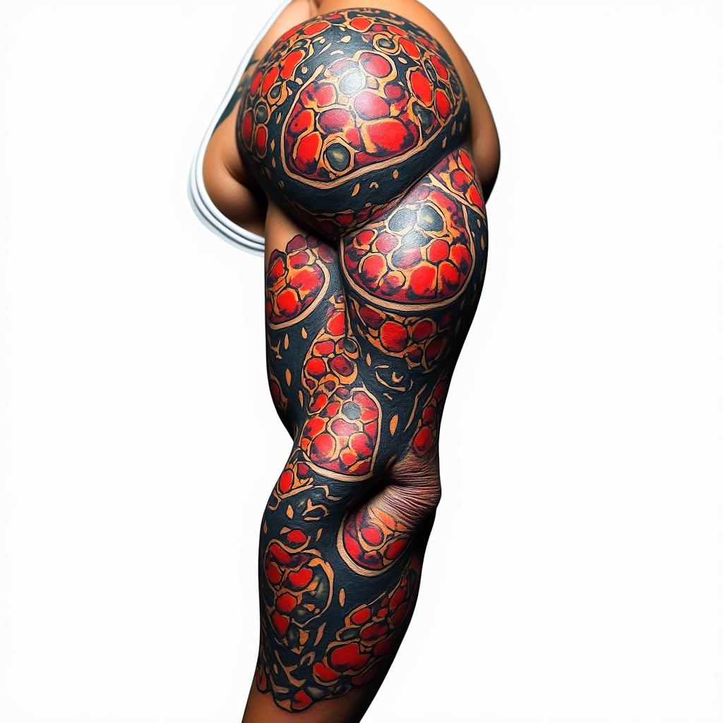 Mechanical and muscle tissue sleevein pop art style tattoo, featuring bold and vibrant colors, exaggerated outlines, iconic imagery, inspired by comic books and speech bubbles, comic book characters, retro pop culture - Variation 8