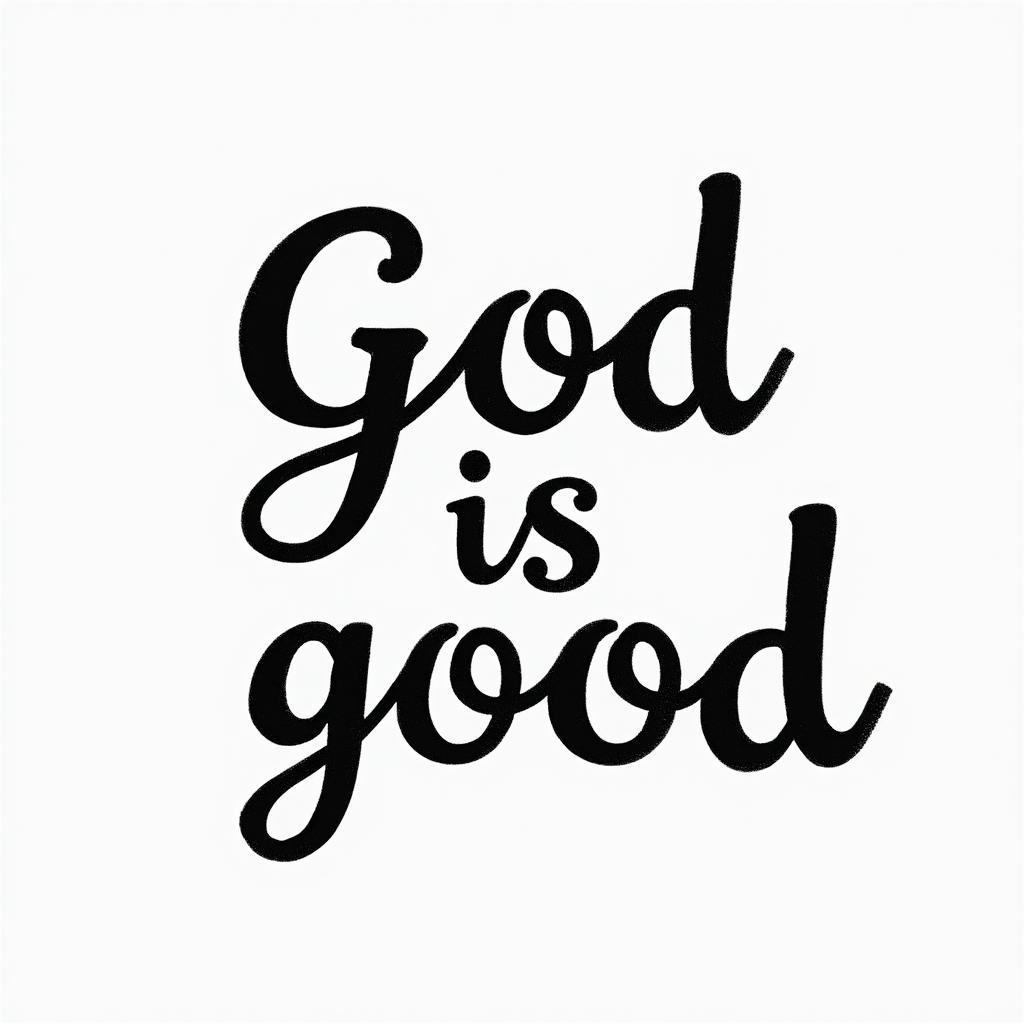 God is goodtext-based tattoo, japanese font ultra-realistic, perfectly placed, high-quality font design, photo-realistic shading, 8k, high quality, finely detailed typograph - Variation 4