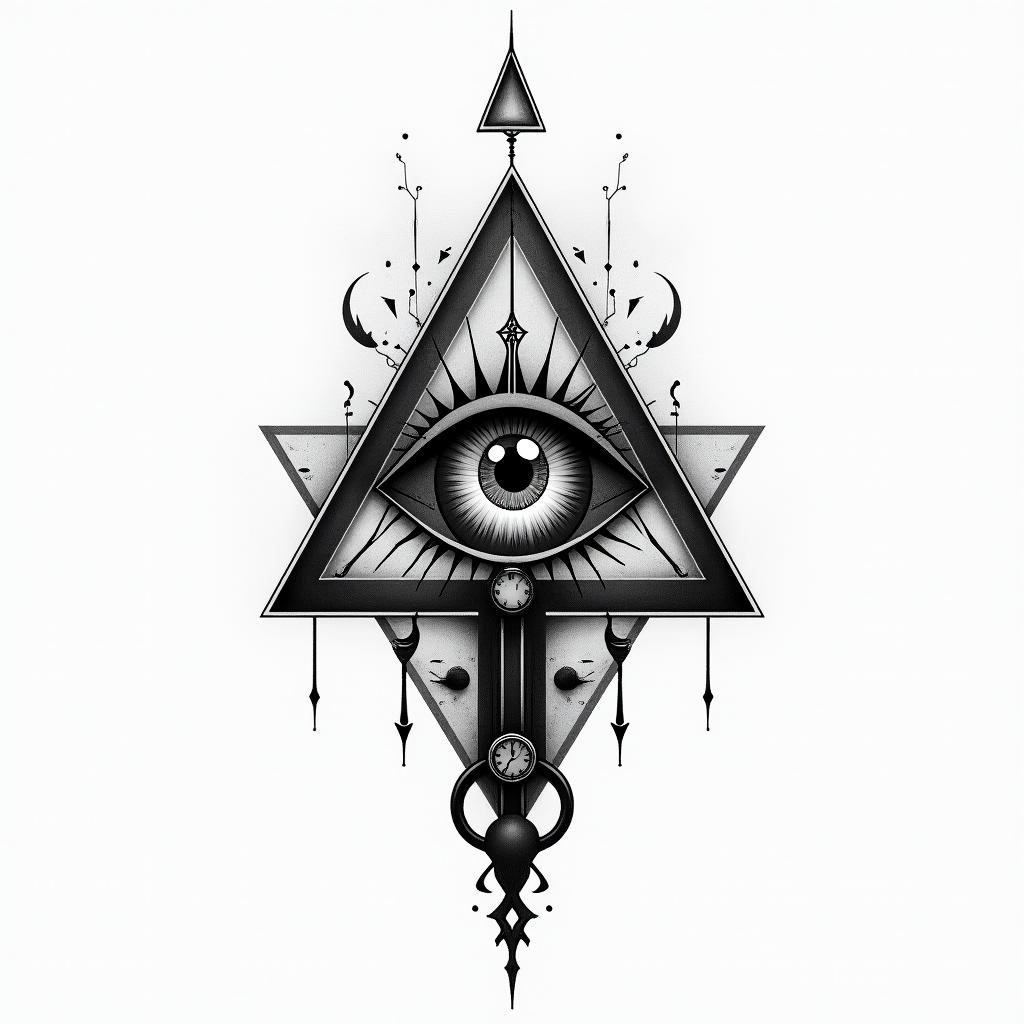 Clock tattoo design
