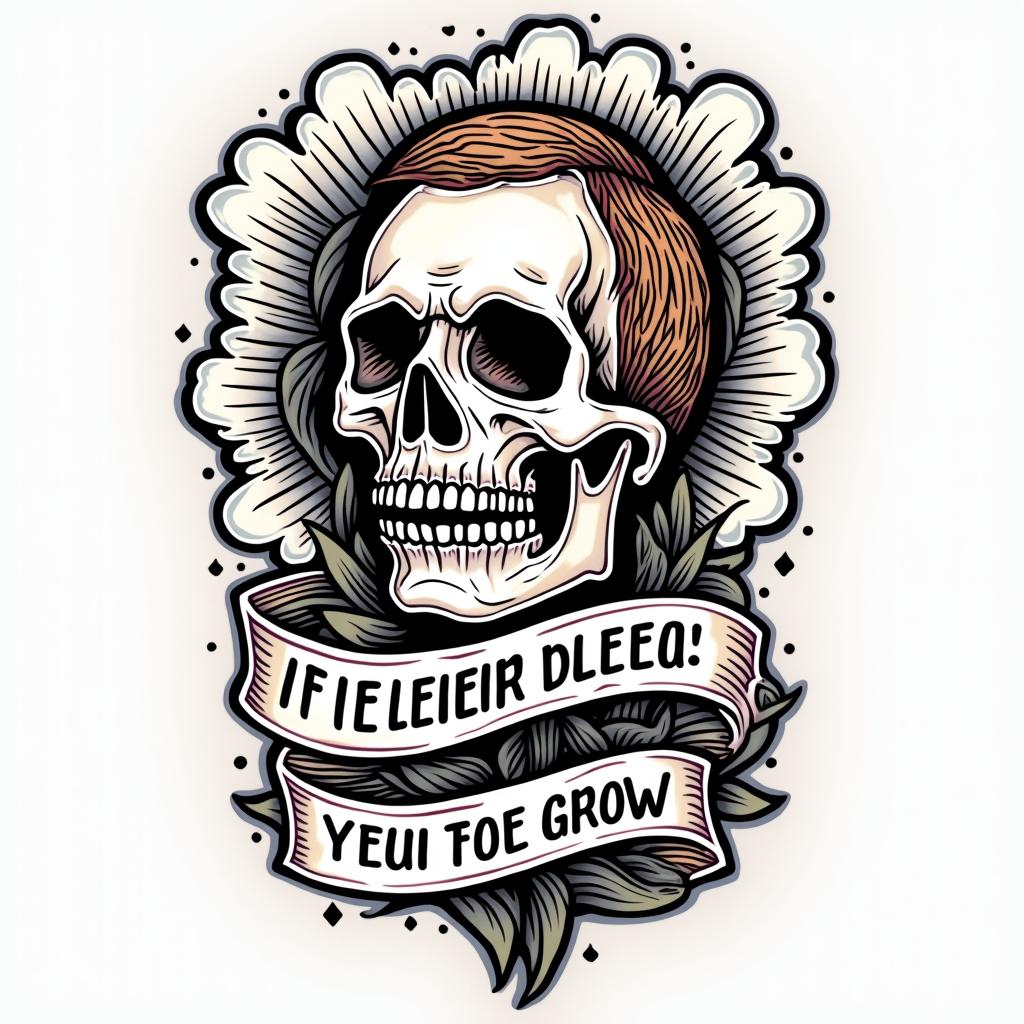 If you never bleed you’re never going to growin pop art style tattoo, featuring bold and vibrant colors, exaggerated outlines, iconic imagery, inspired by comic books and speech bubbles, comic book characters, retro pop culture - Variation 3