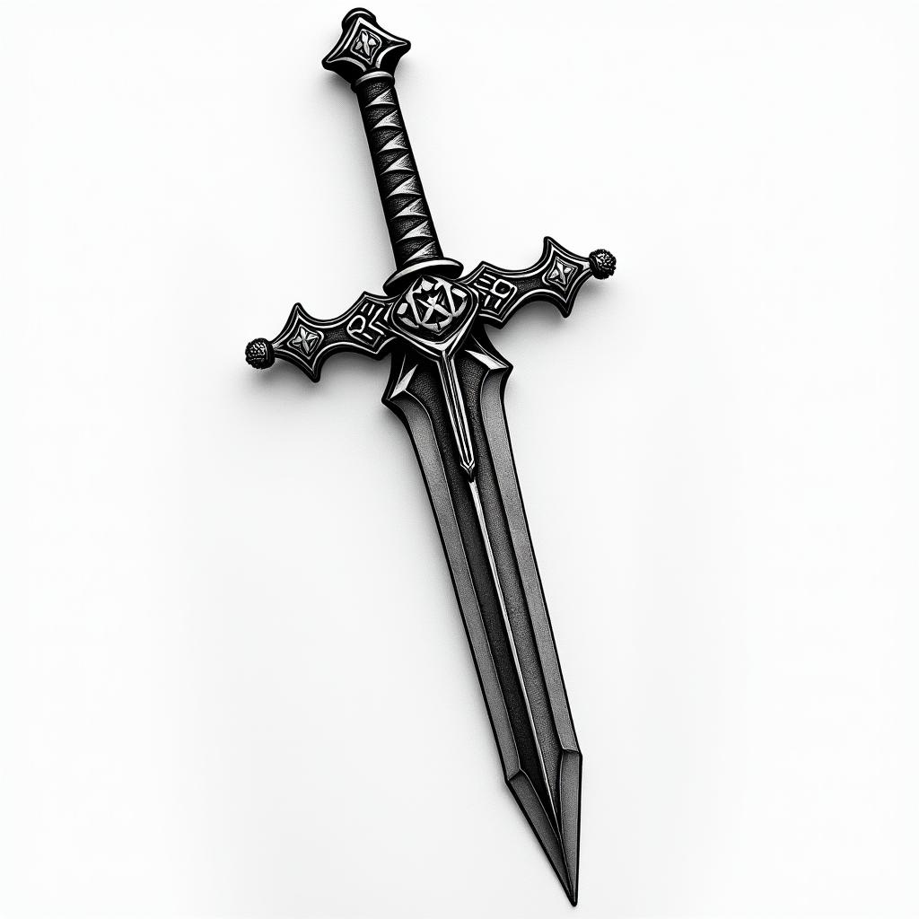 Sword of Damocles from sleep tokenhigly detailed tattoo - Variation 3