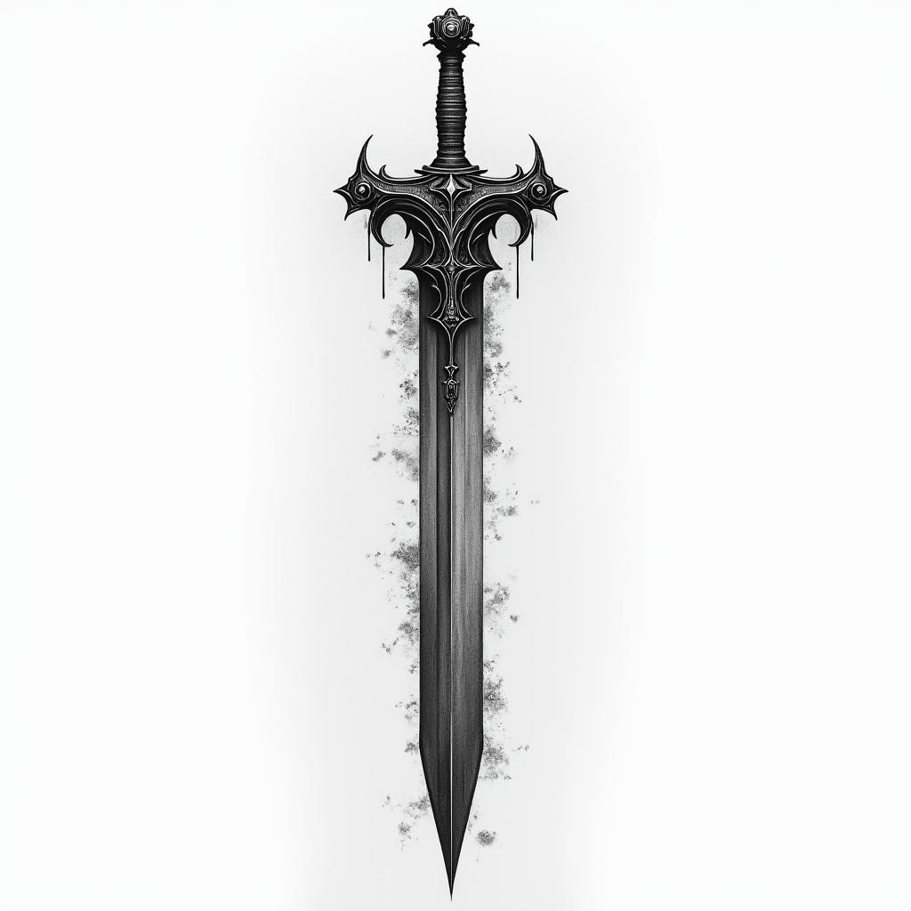 Sword of Damocles from sleep tokenhigly detailed tattoo