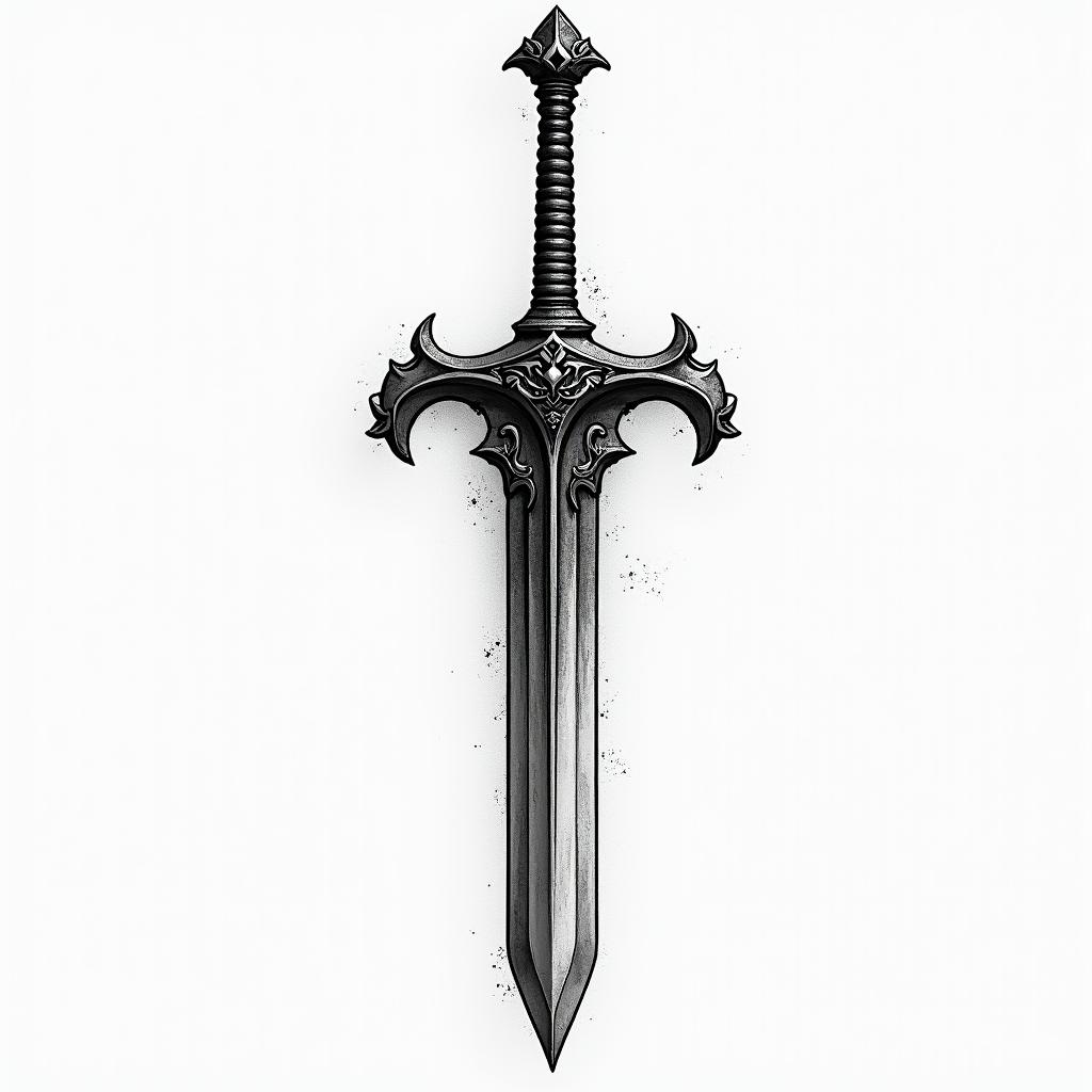 Sword of Damocles from sleep tokenhigly detailed tattoo - Variation 2