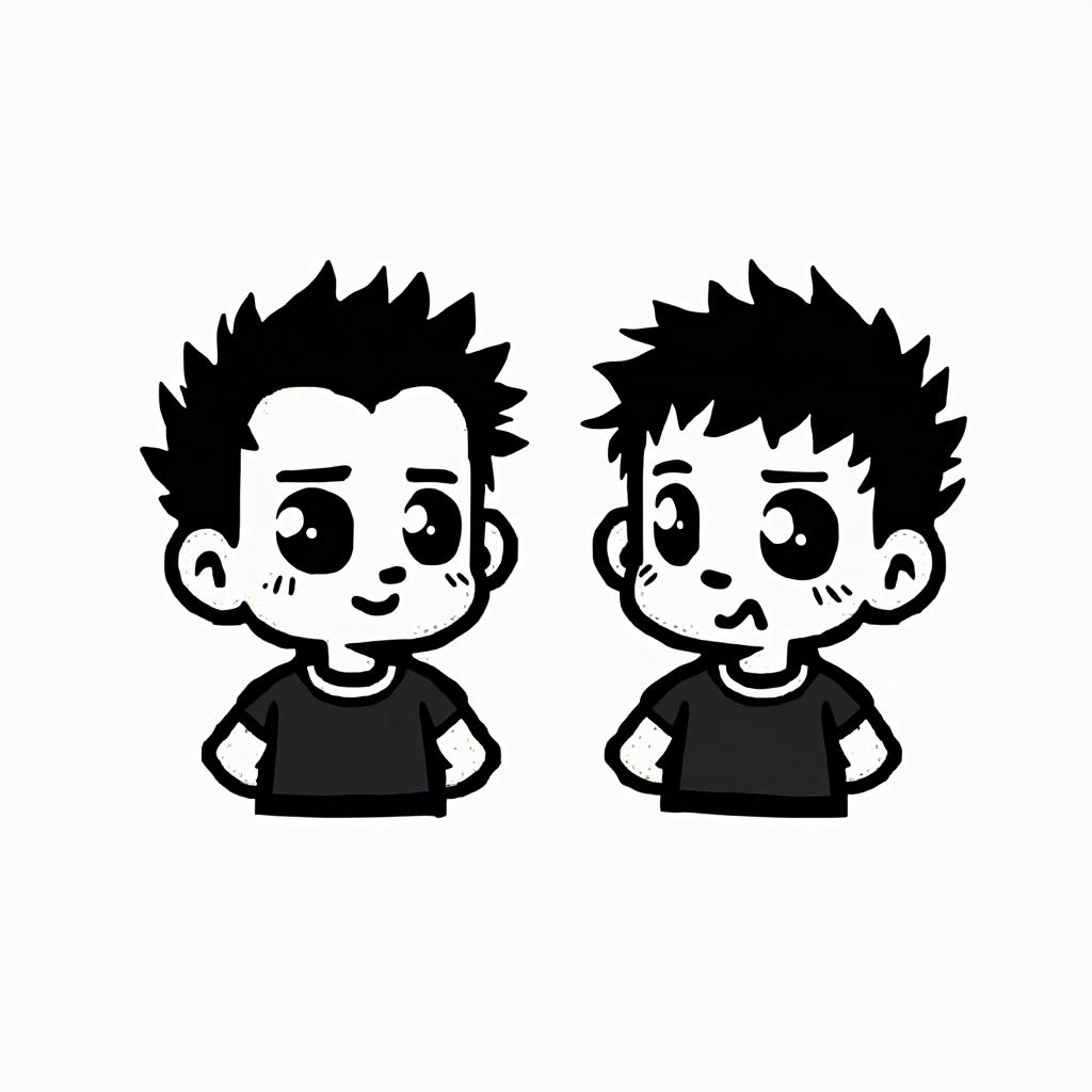 Sons boys, Joca and Guiin 8-bit tattoo style, minimalistic pixel style tattoo, pixel art with simplified shapes and retro gaming visuals, inspired by 8-bit pixel based detailing - Variation 4