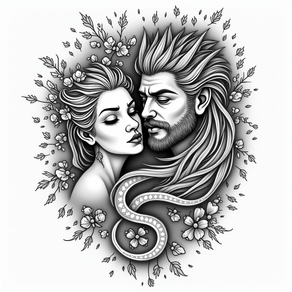 Chris capricorn father wife hardy honestin japanese style tattoo, detailed tattoo, traditional japanese culture tattoo, mythology, 8k - Variation 4