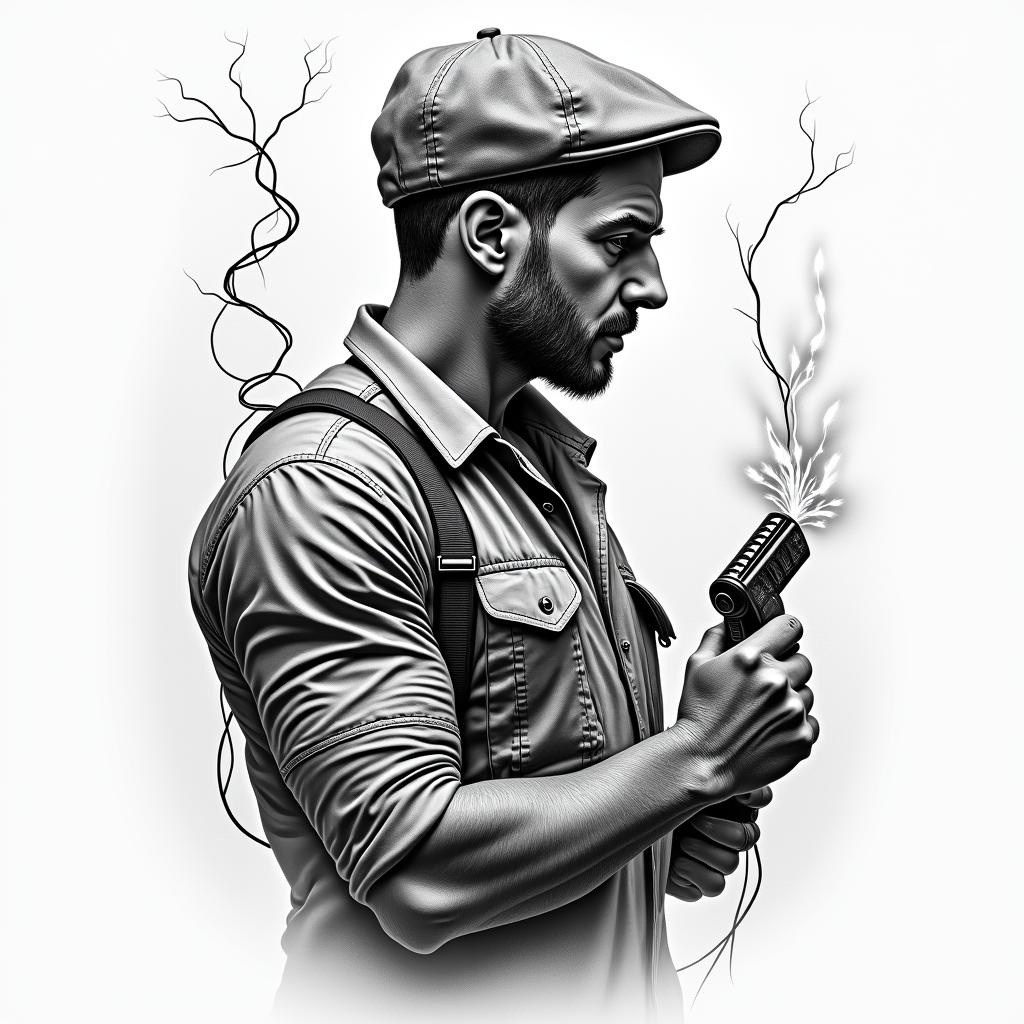 Electricianhigly detailed tattoo - Variation 3