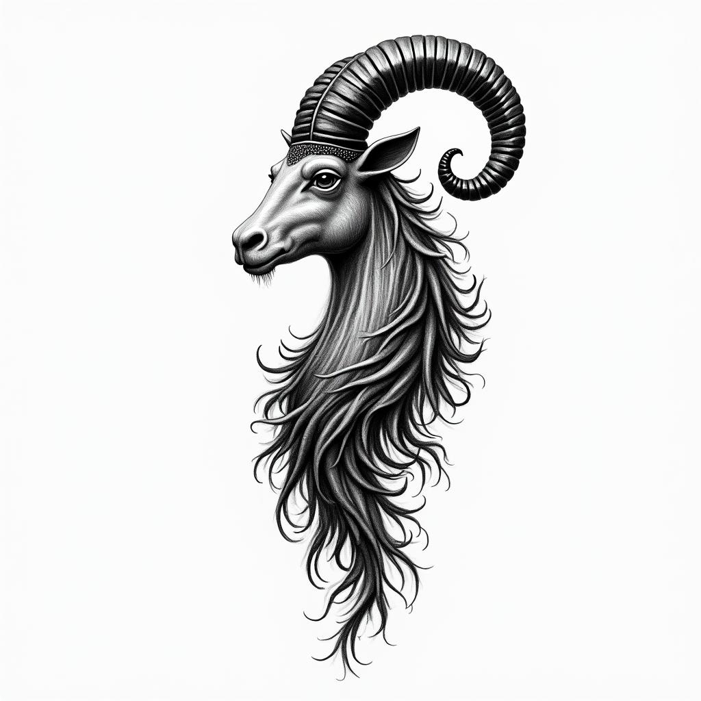 Capricornhigly detailed tattoo - Variation 4