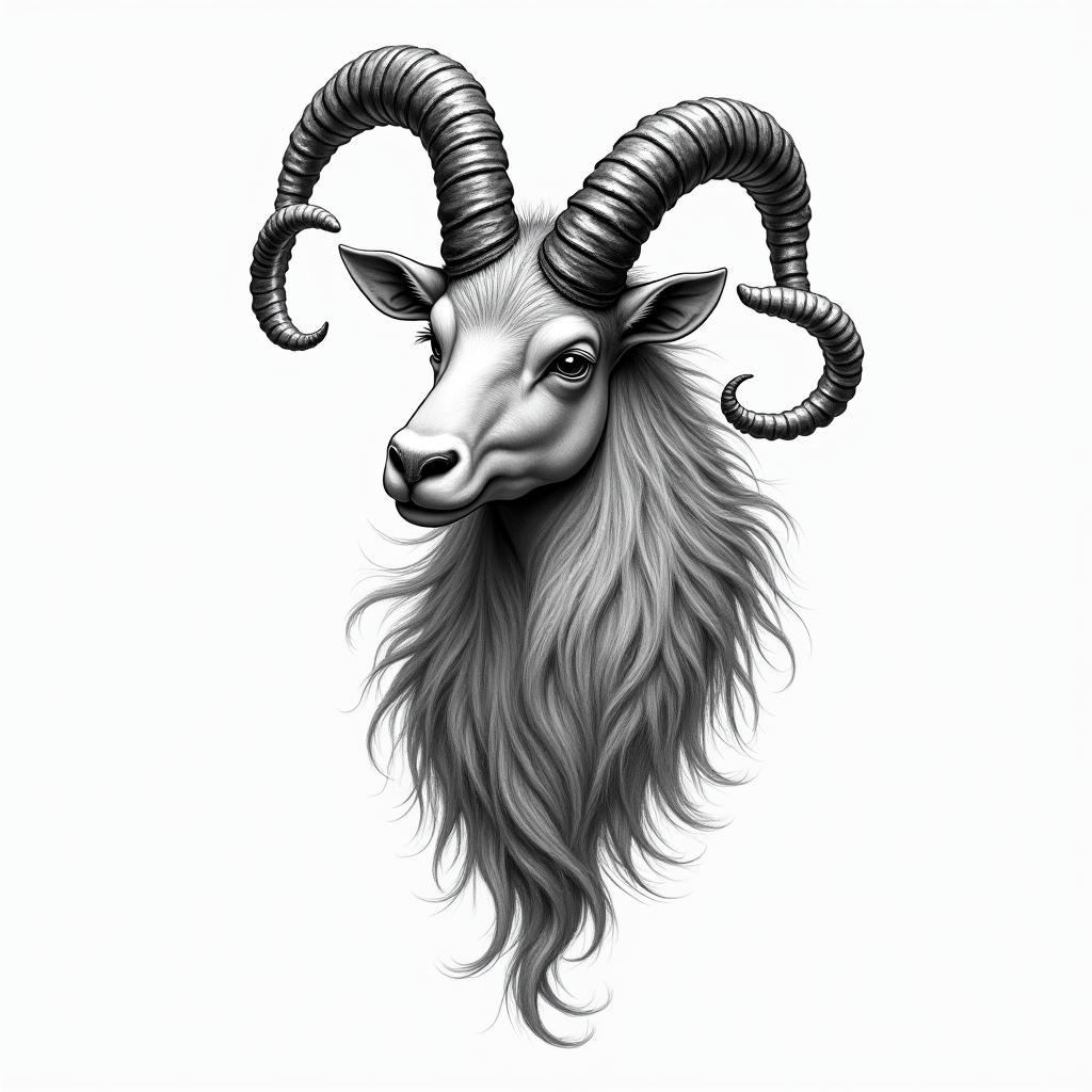 Capricornhigly detailed tattoo - Variation 2