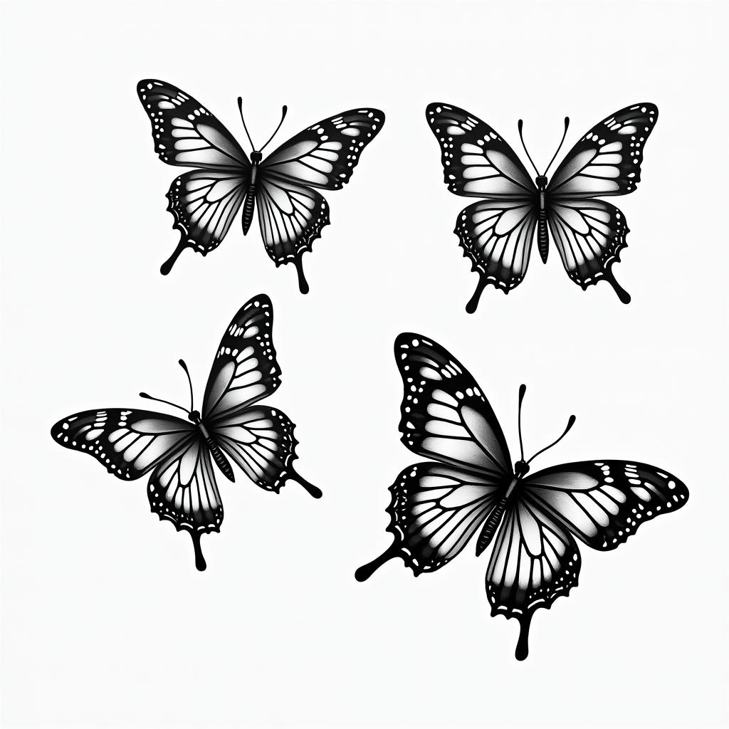THE NAMES CAITLYN WITH BUTTERFLIES, SHAYLYNNE WITH DRAGON FLIES, CALLIE WITH FIREFLIES, CARSON WITH HORSEFLIEShigly detailed tattoo - Variation 8