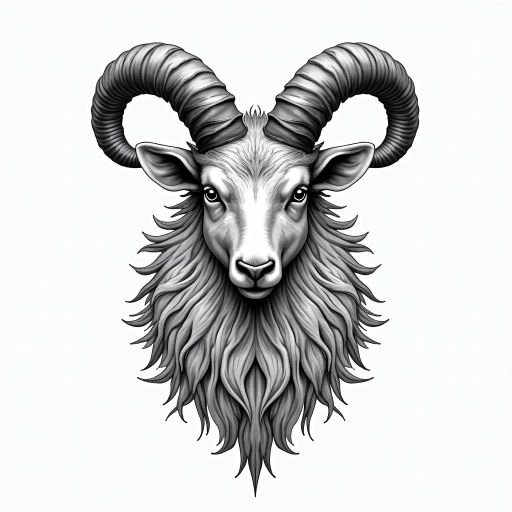 Ariesin bohemian style tattoo, 8k - Variation 4