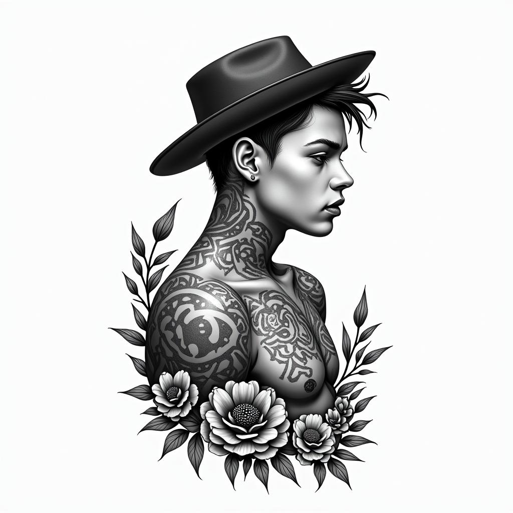 Leonin new school tattoo, pop culture, modern, detailed tattoo, illustrative - Variation 4