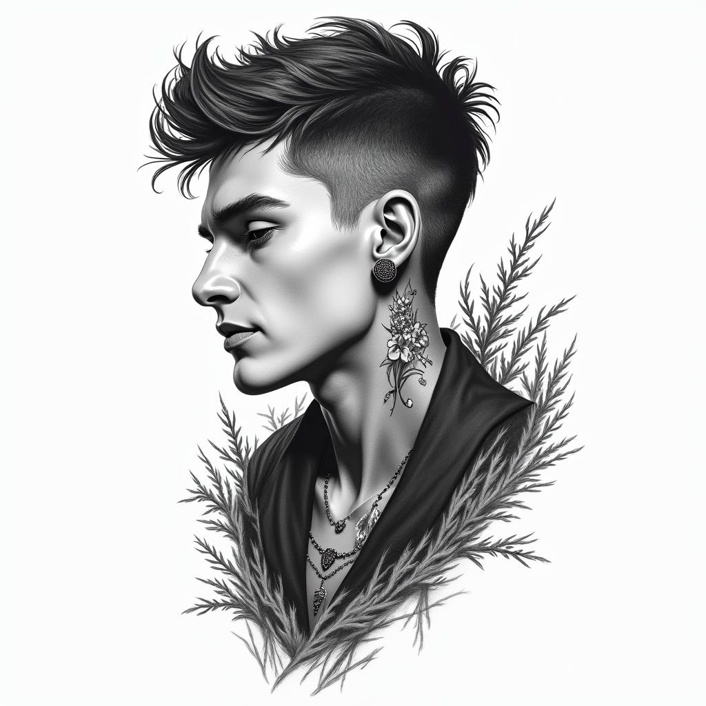 Leonin new school tattoo, pop culture, modern, detailed tattoo, illustrative - Variation 2