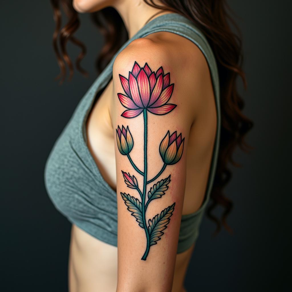 Names in an infinite symbol, Patricia, Camila, lotus flower.in bohemian style tattoo, 8k