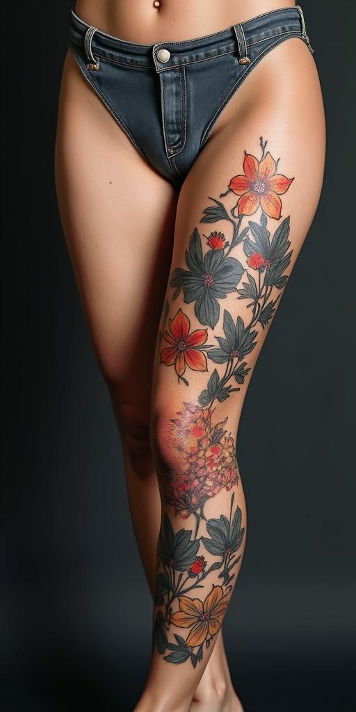 Be strong and courageous.in portrait tattoo style, featuring a highly realistic and detailed depiction - Variation 3