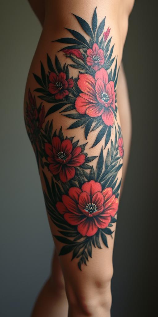 Be strong and courageous.in portrait tattoo style, featuring a highly realistic and detailed depiction - Variation 2