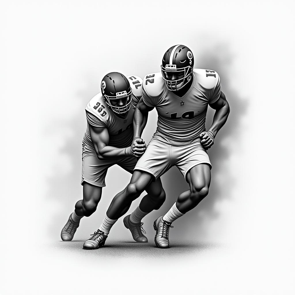 Rugby scrumhigly detailed tattoo - Variation 5