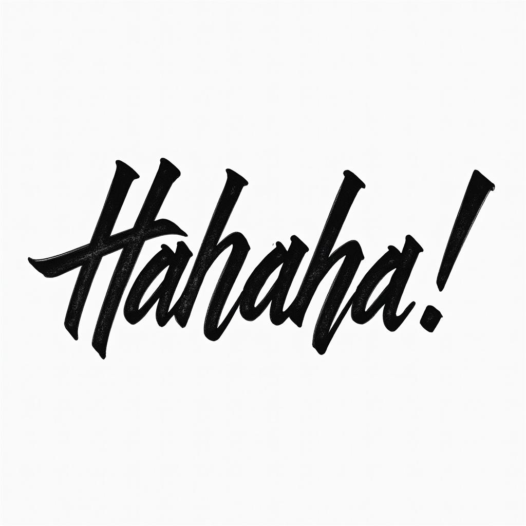 Hahaha jokertext-based tattoo, gothic font ultra-realistic, perfectly placed, high-quality font design, photo-realistic shading, 8k, high quality, finely detailed typography