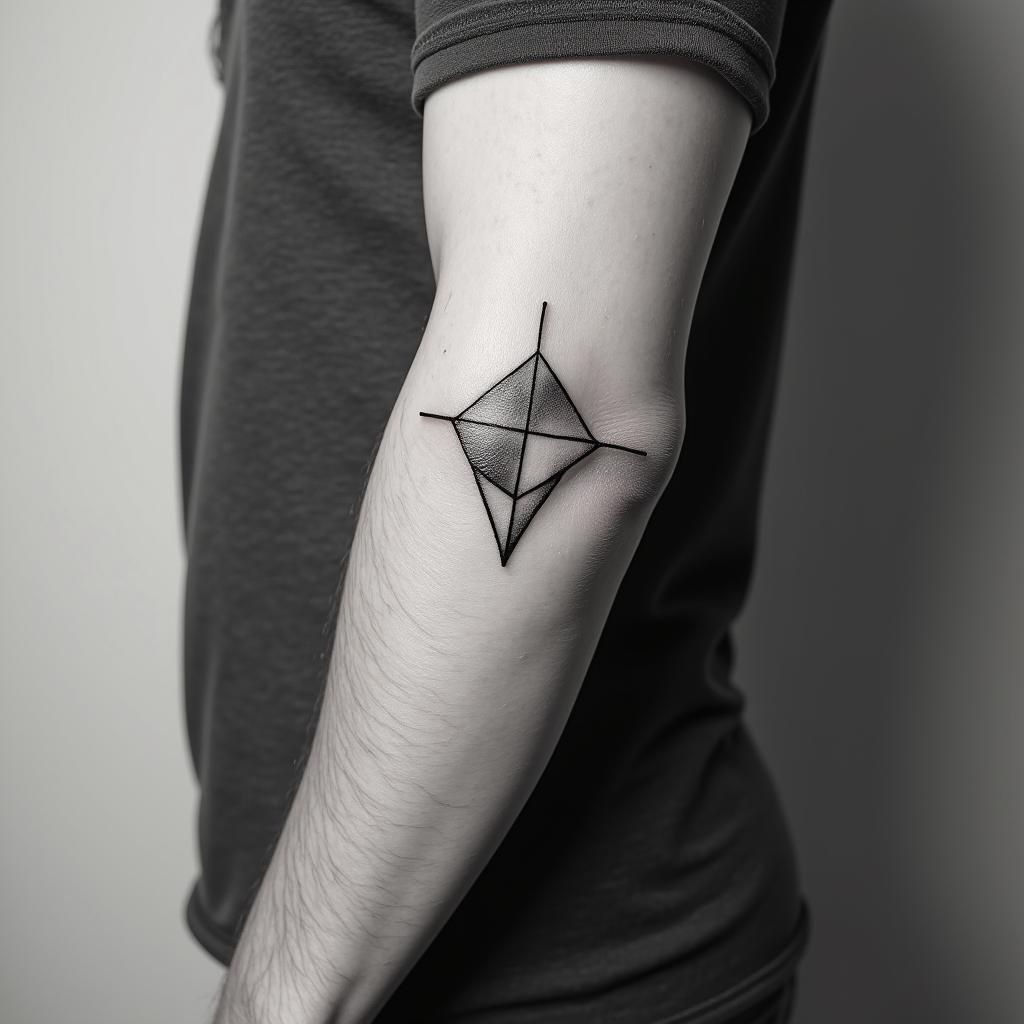ADN espace star warsin minimalist style tattoo, featuring simple shapes and fine lines, with minimal shading and details, tiny triangles, creating a sense of balance and harmony - Variation 4
