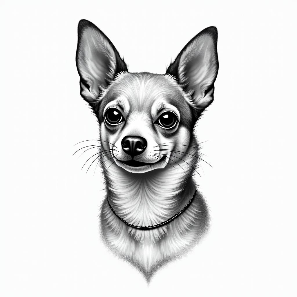 José Luis December Chihuahuatext-based tattoo, japanese font ultra-realistic, perfectly placed, high-quality font design, photo-realistic shading, 8k, high quality, finely detailed typograph - Variation 3