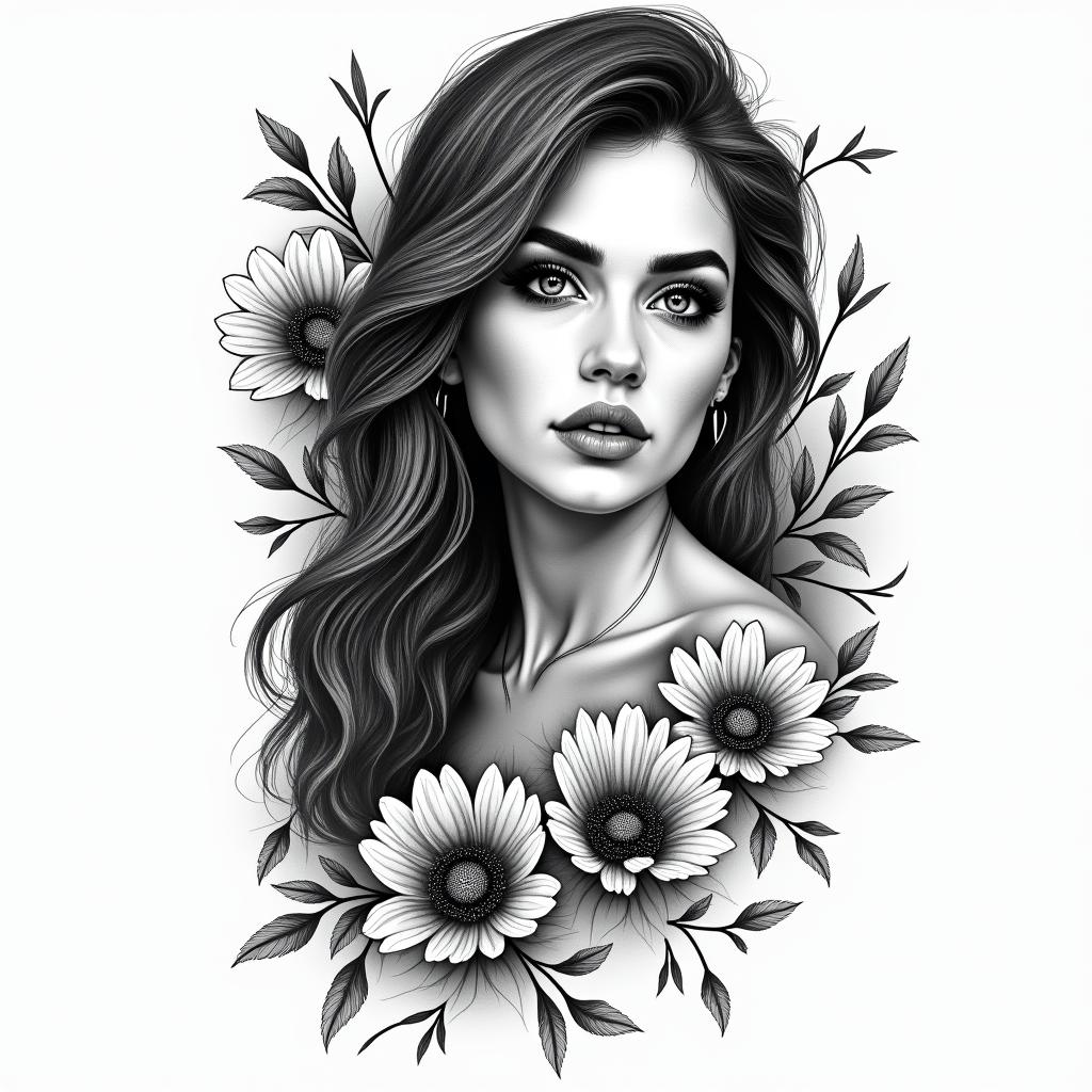 Liliana, aries, venezuela in authentic tattoo style, incorporating traditional modifications, bold black outlines, solid color fills, featuring classic authentic elements - Variation 2