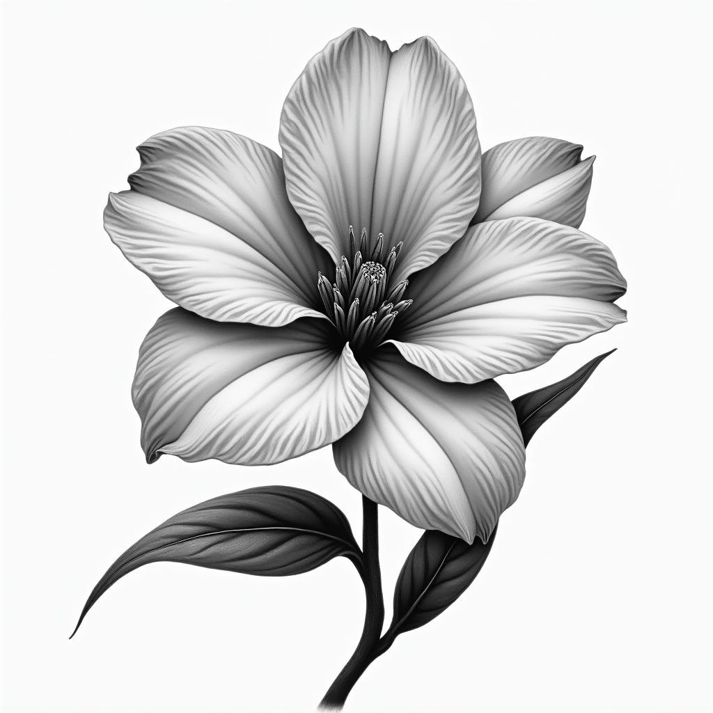 Magnoliain realism tattoo style, featuring a highly detailed, lifelike, capturing every detail, photorealistic, ultra realistic, intricate shading, smooth and sharp,   - Variation 3