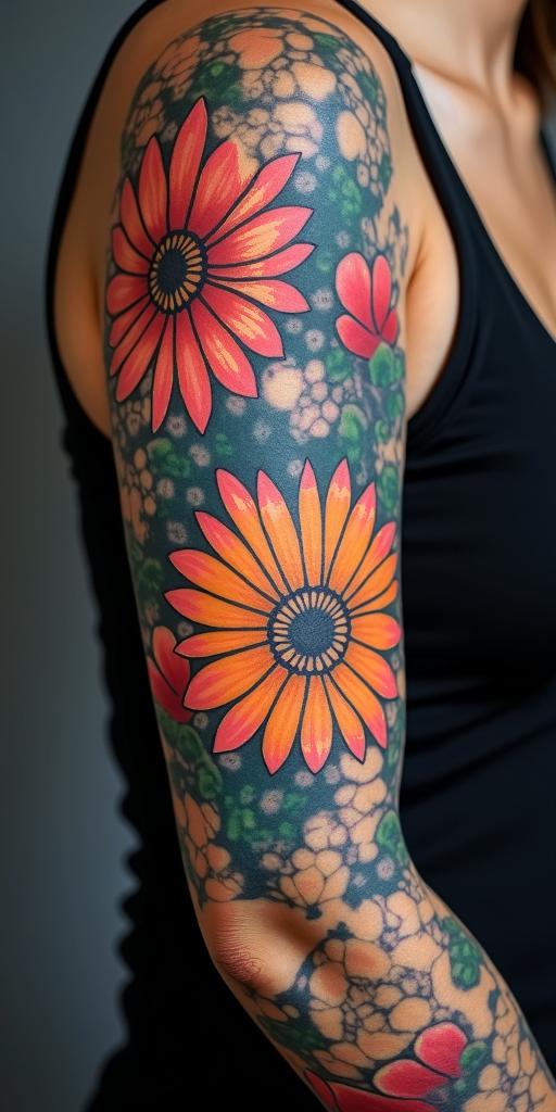 Antonieta, Aquarius, Venezuelain pop art style tattoo, featuring bold and vibrant colors, exaggerated outlines, iconic imagery, inspired by comic books and speech bubbles, comic book characters, retro pop culture - Variation 3