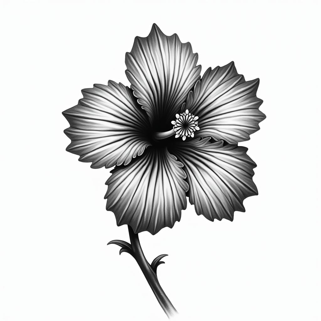 Hibiscus Jamaicain bohemian style tattoo, 8k