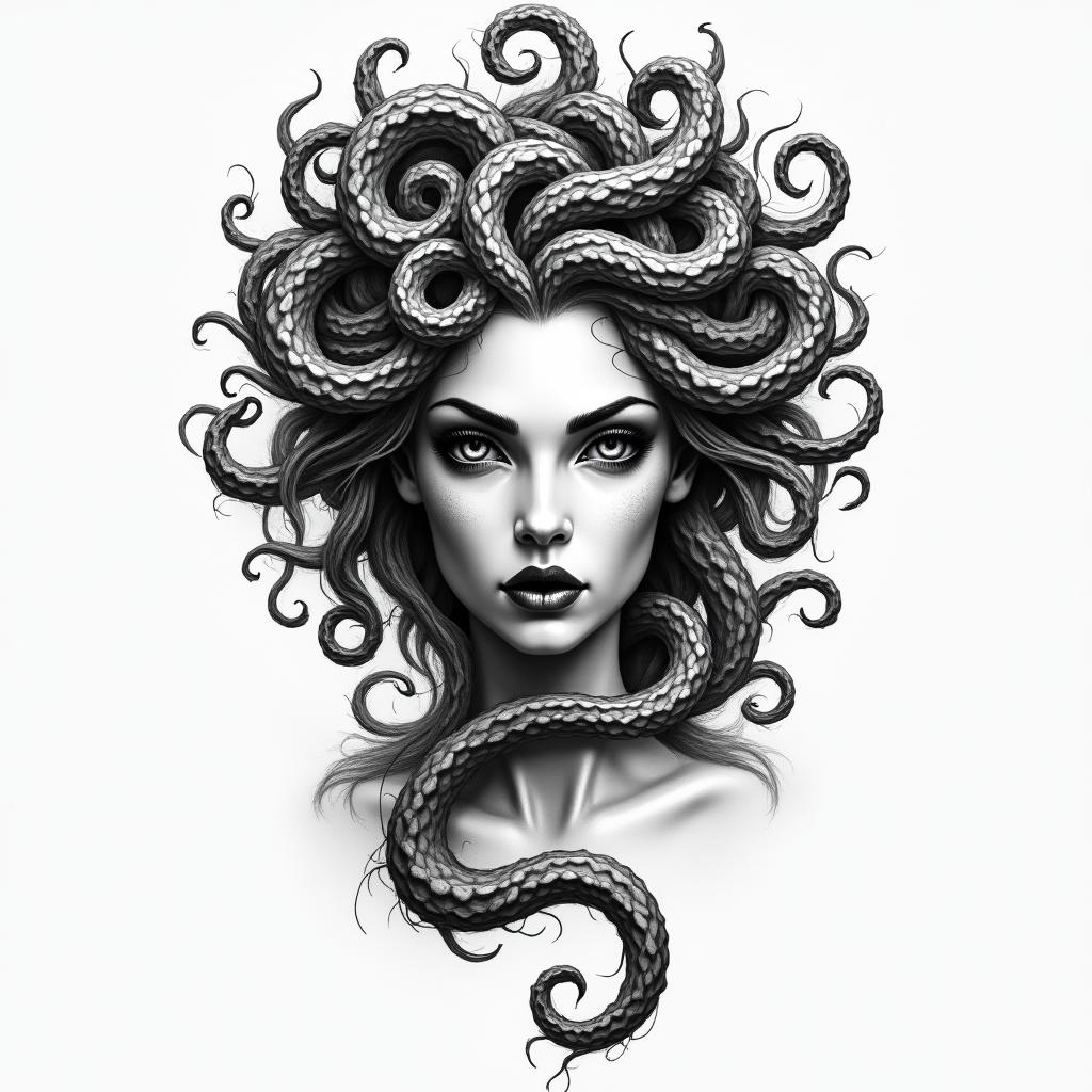 medusahigly detailed tattoo - Variation 12