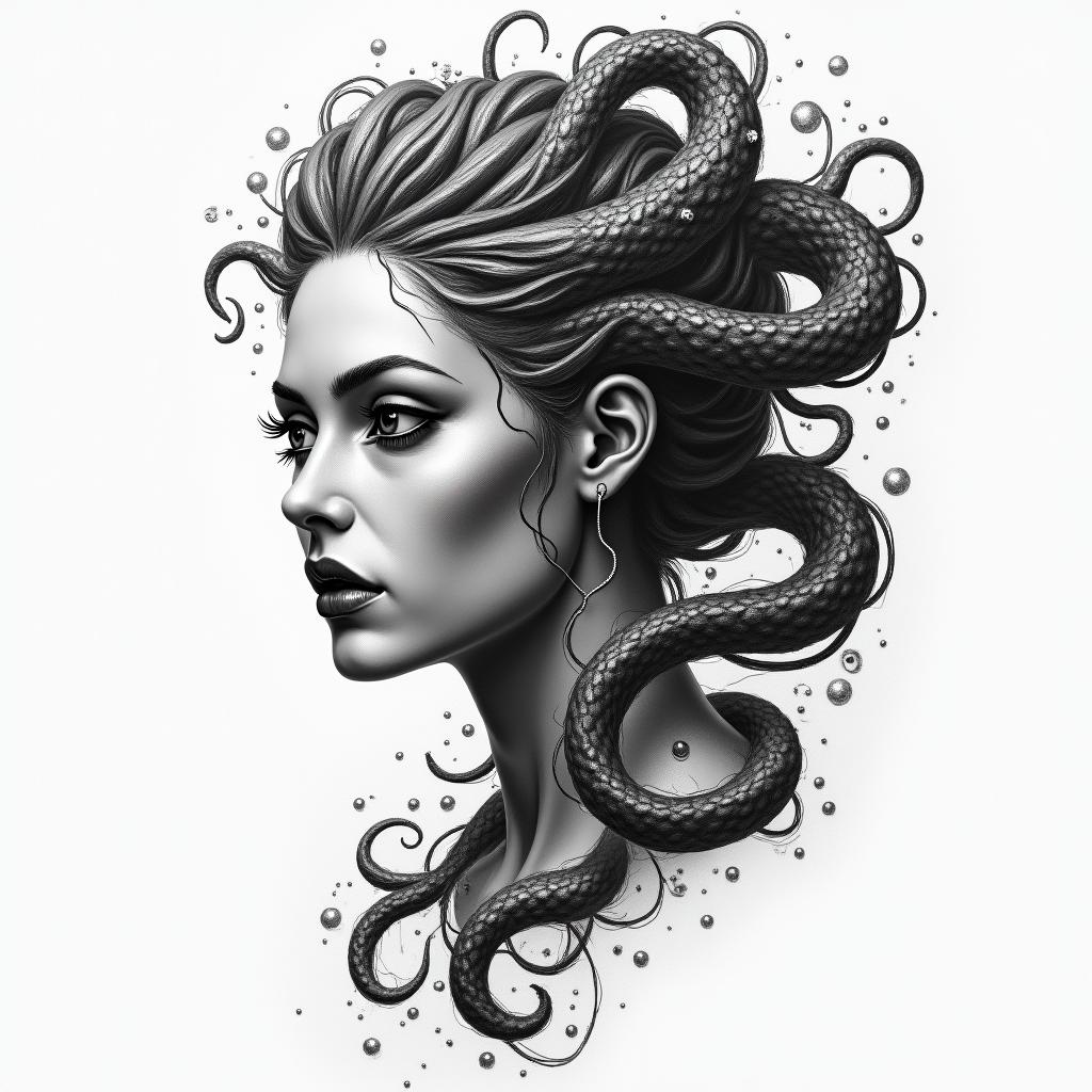 medusahigly detailed tattoo - Variation 9