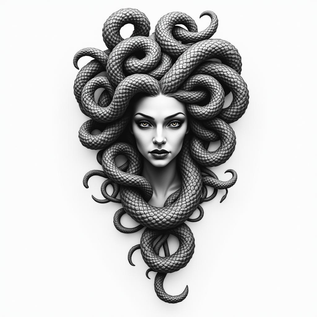 medusahigly detailed tattoo - Variation 7
