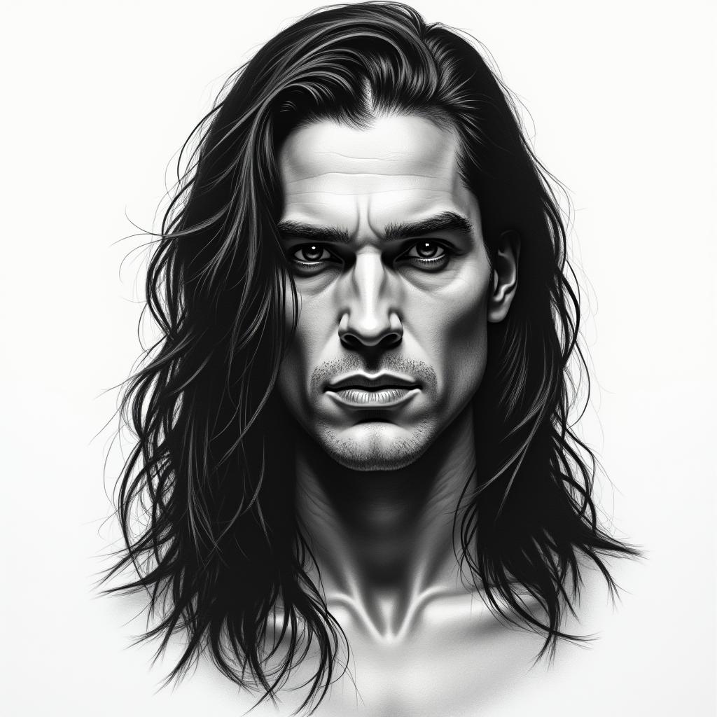 Peter Steelein portrait tattoo style, featuring a highly realistic and detailed depiction 