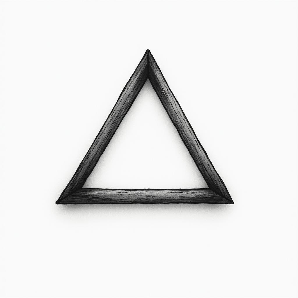 Simple triangle with a line throughhigly detailed tattoo - Variation 5