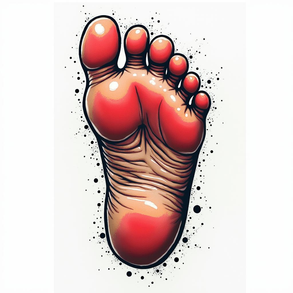 I want a tattoo with my baby’s foot print and birth details.in pop art style tattoo, featuring bold and vibrant colors, exaggerated outlines, iconic imagery, inspired by comic books and speech bubbles, comic book characters, retro pop culture - Variation 4
