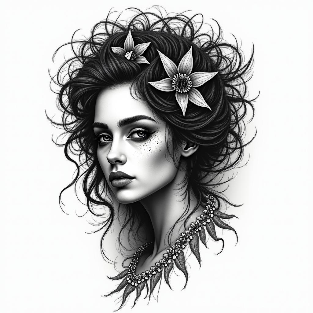 Esoteric Appalachian magic Black woman white womanin bohemian style tattoo, 8k
