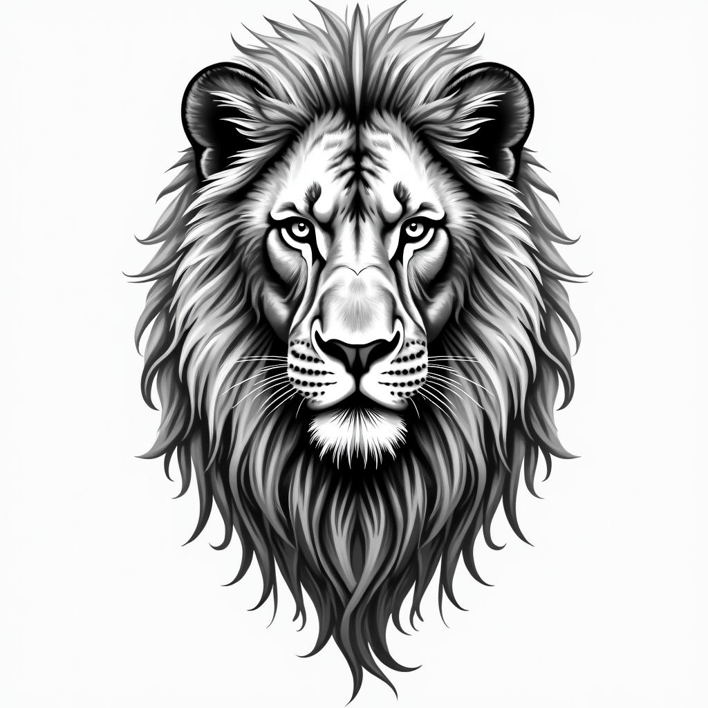 Lionessin bohemian style tattoo, 8k