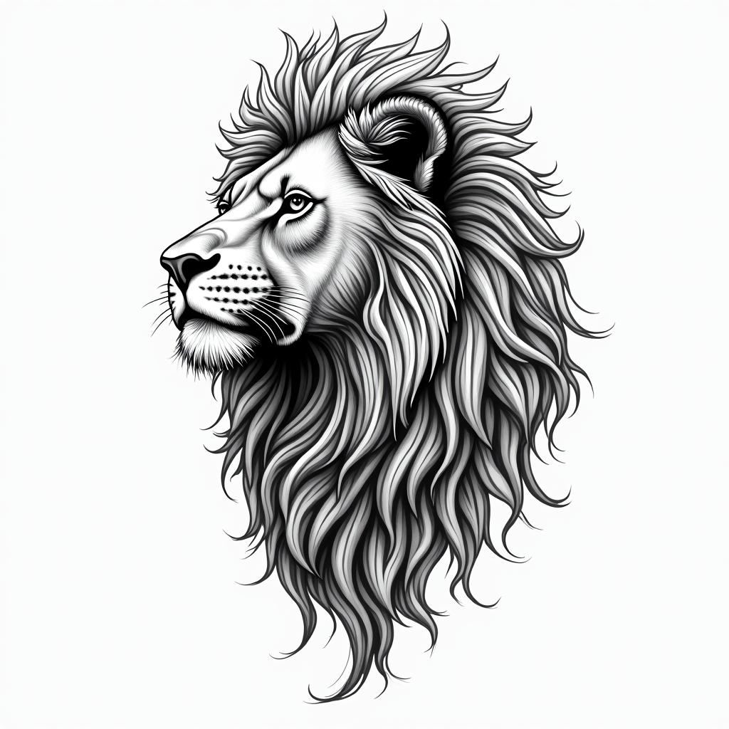 Lionessin bohemian style tattoo, 8k - Variation 3