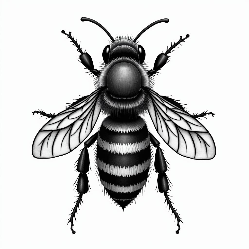 Bees back tattooin japanese style tattoo, detailed tattoo, traditional japanese culture tattoo, mythology, 8k