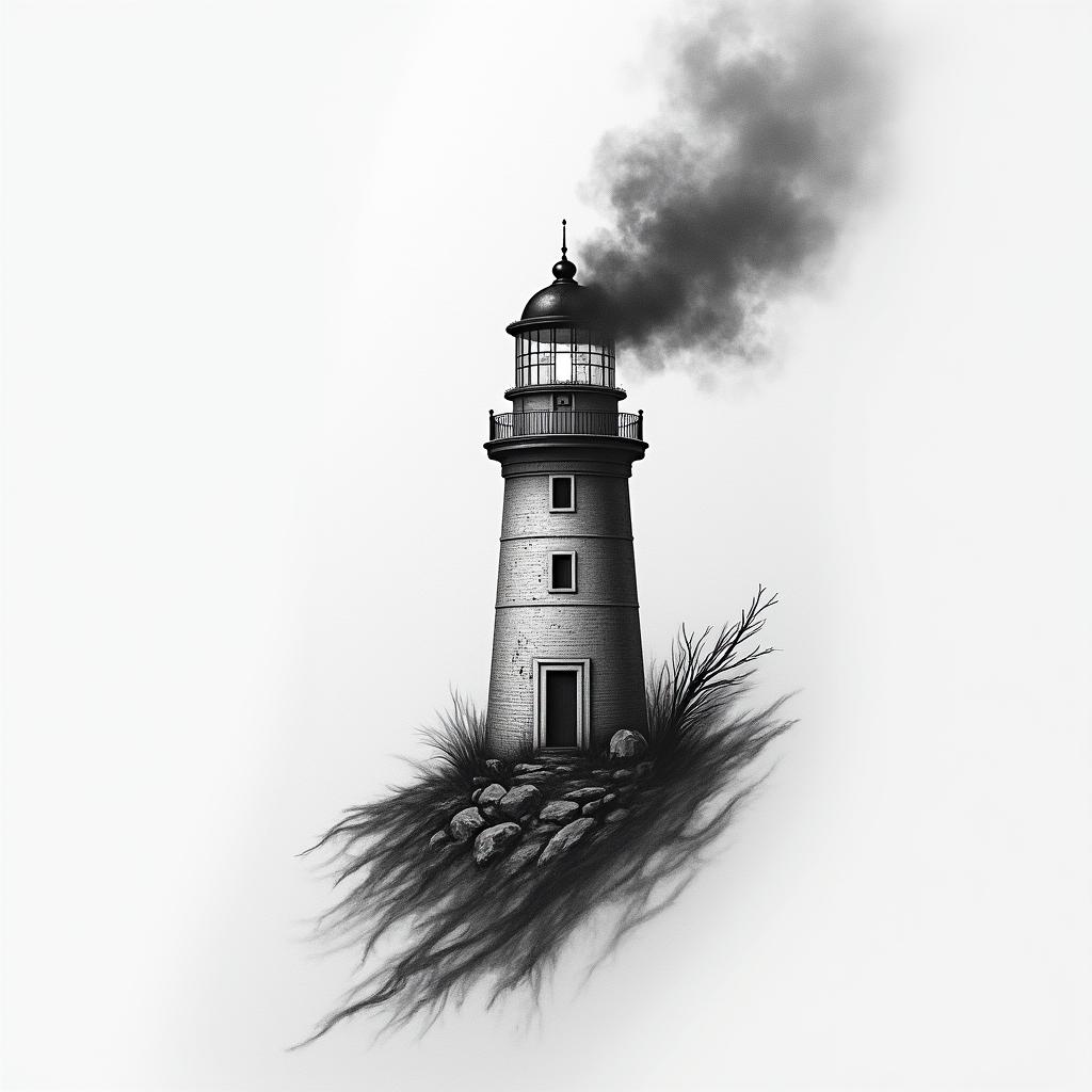 Lighthouse tattoo: "And even burned, I am reborn"
	•	Meaning: you are a woman who has experienced storms, flames, but you have never stayed down. This phrase affirms your ability to rebuild yourself stronger, truer.higly detailed tattoo - Variation 2