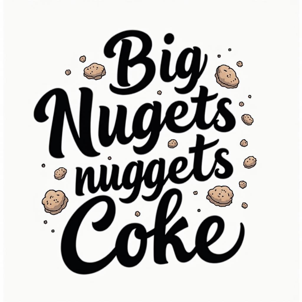 Big Mac nuggets coketext-based tattoo, japanese font ultra-realistic, perfectly placed, high-quality font design, photo-realistic shading, 8k, high quality, finely detailed typograph - Variation 2