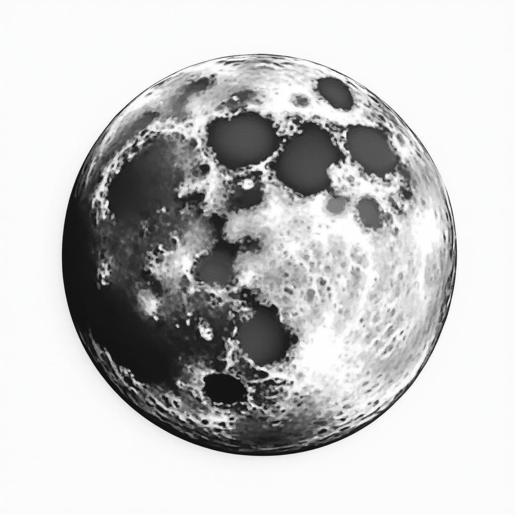 Phases of the moonin bohemian style tattoo, 8k