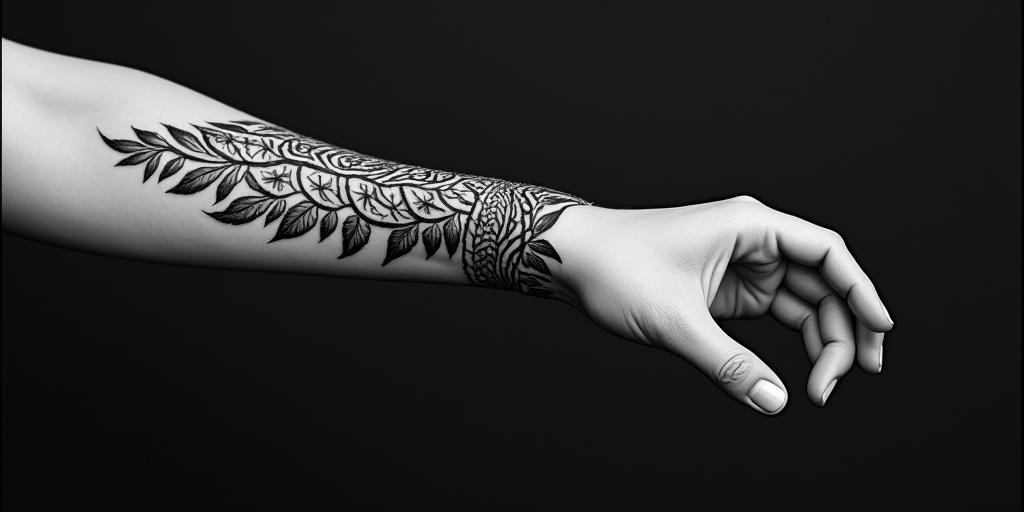 Transform a tribal arm band.higly detailed tattoo
