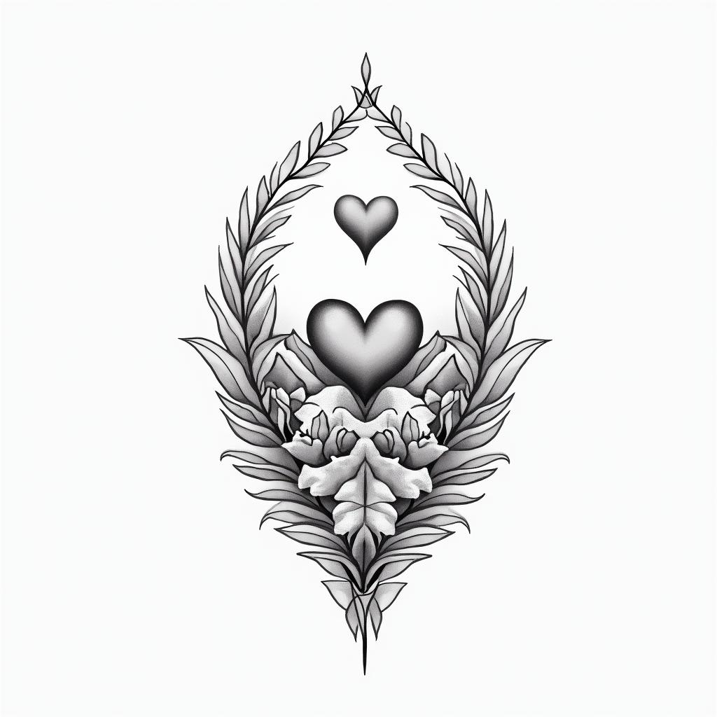 Violetin Modest style tattoo, featuring soft, delicate line work with simple and meaningful symbols, gentle waves, a heart, evoking a sense of serenity and grace, - Variation 4