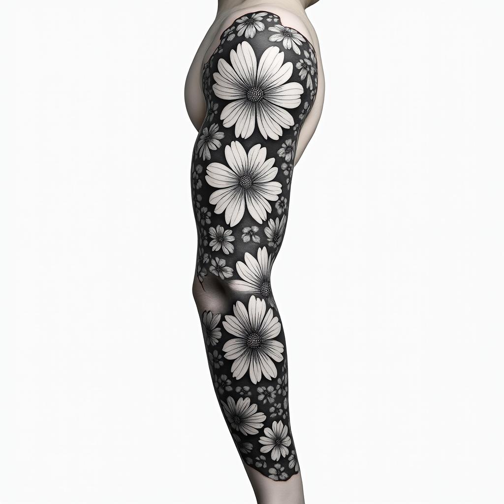 Floral sleevehigly detailed tattoo - Variation 2