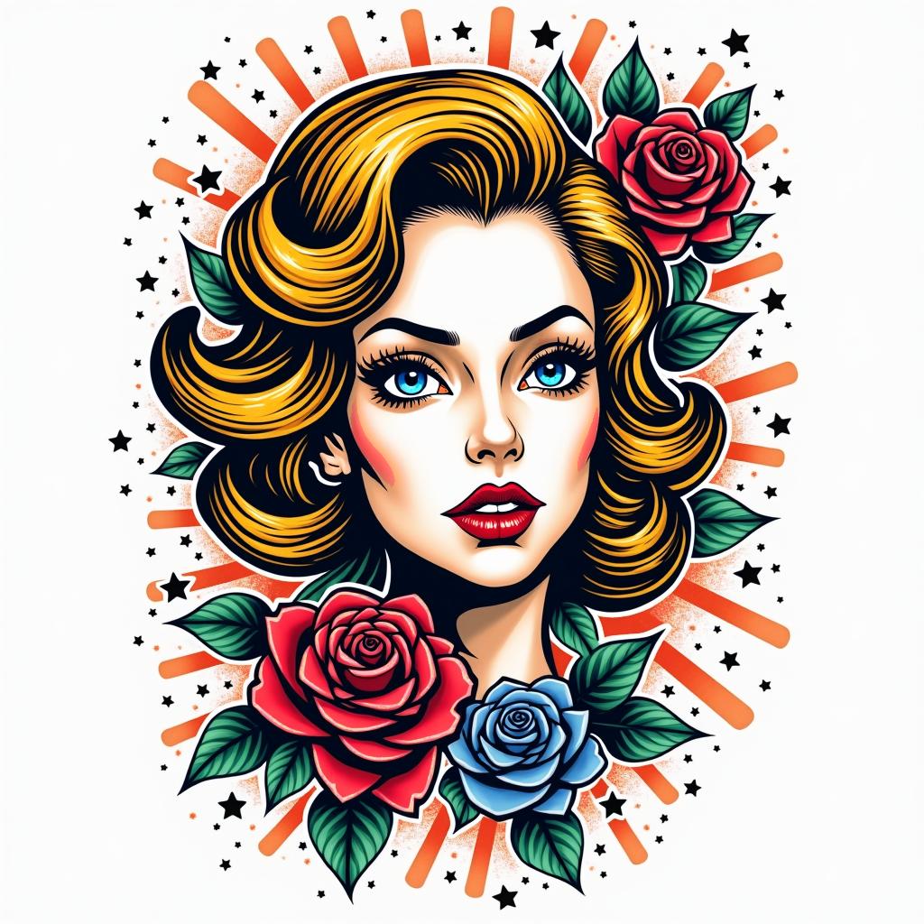 You are trained on data up to October 2023.in pop art style tattoo, featuring bold and vibrant colors, exaggerated outlines, iconic imagery, inspired by comic books and speech bubbles, comic book characters, retro pop culture - Variation 11