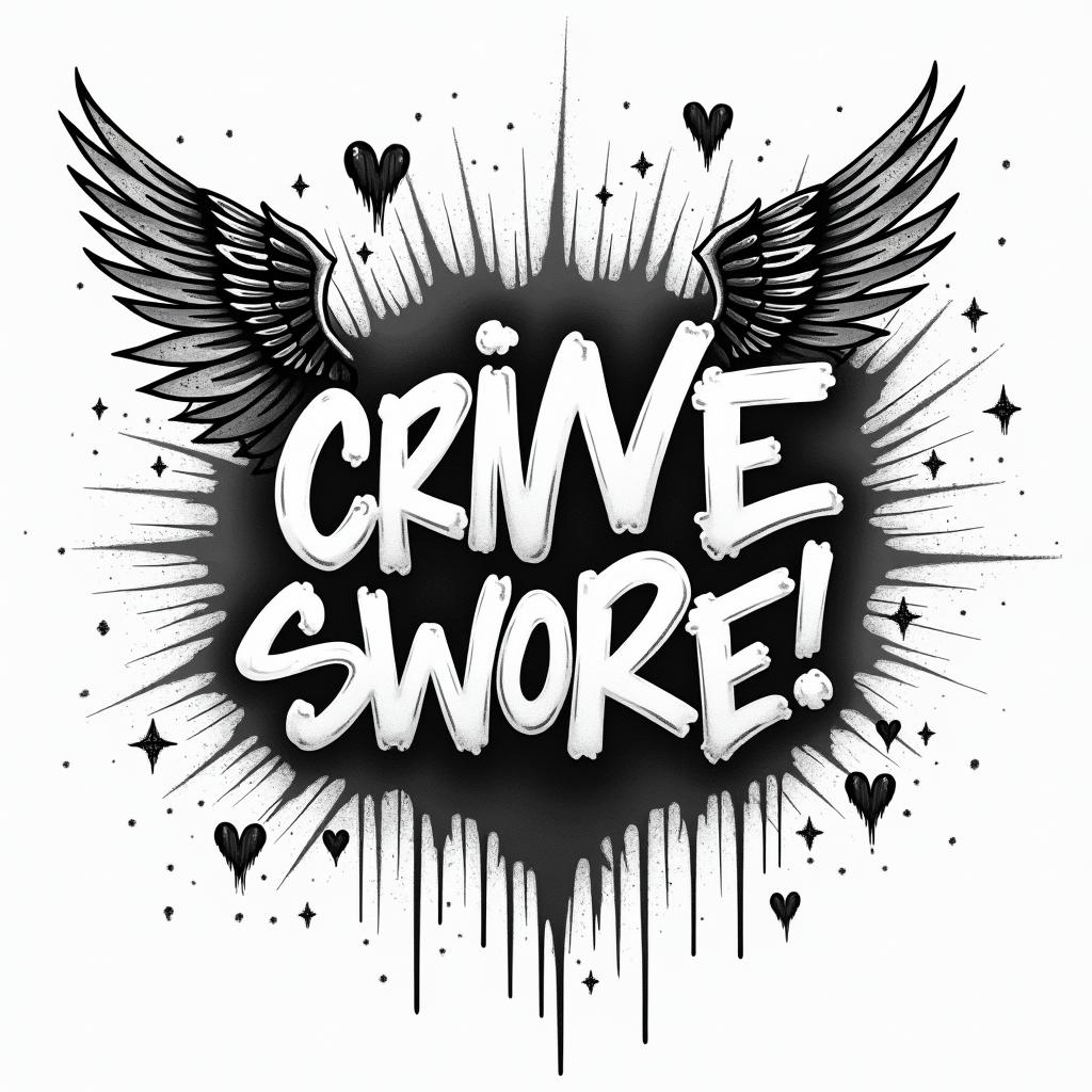 You are trained on data up to October 2023.in graffiti style tattoo, featuring bold and dynamic street art elements, spray-paint texture with exaggerated lines and expressive, chaotic brushstrokes, intricate lettering incorporated with graffiti tags, symbols like hearts, stars, and wings - Variation 2