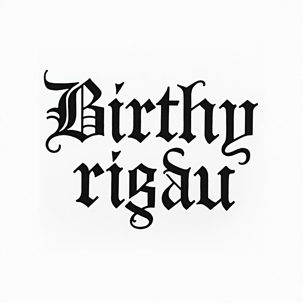 Multiple birthdatestext-based tattoo, gothic font ultra-realistic, perfectly placed, high-quality font design, photo-realistic shading, 8k, high quality, finely detailed typography - Variation 4